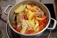 Фото приготовления рецепта: Картошка, тушенная с курицей в томатном соусе - шаг №9