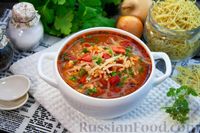 Фото приготовления рецепта: Томатный суп с вермишелью и мясным фаршем - шаг №18