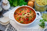 Фото приготовления рецепта: Томатный суп с вермишелью и мясным фаршем - шаг №19