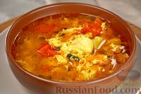Фото приготовления рецепта: Куриный суп с овощами и яйцами - шаг №16