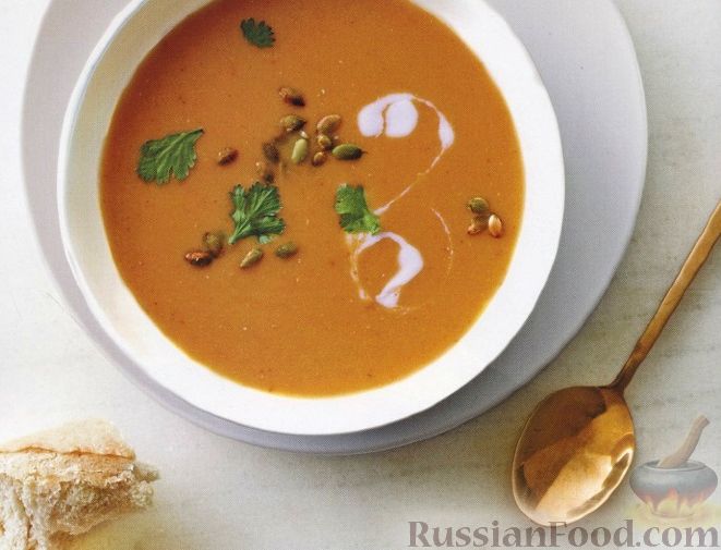 Рецепт Чечевичный суп-пюре с тыквой