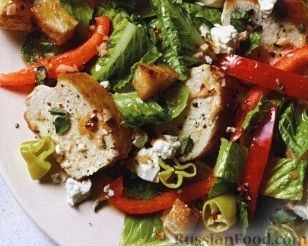 Рецепт Овощной салат с жареным куриным филе