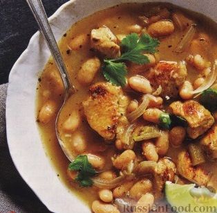 Рецепт Куриный суп с фасолью и чили