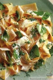 Рецепт Папарделле с сыром и шпинатом