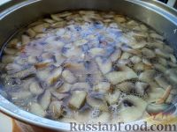 Фото приготовления рецепта: Куриный суп с шампиньонами - шаг №10