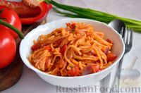 Фото приготовления рецепта: Спагетти с овощами и сыром (на сковороде) - шаг №11