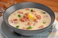 Фото приготовления рецепта: Сырный суп с ветчиной и беконом - шаг №17