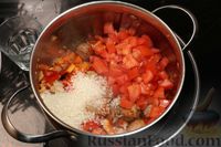 Фото приготовления рецепта: Суп с фрикадельками, рисом и овощами - шаг №9