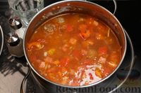 Фото приготовления рецепта: Суп с фрикадельками, рисом и овощами - шаг №10