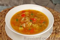 Фото к рецепту: Овощной суп с молодой капустой, сладким перцем и сельдереем