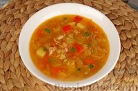 Фото приготовления рецепта: Овощной суп с молодой капустой, сладким перцем и сельдереем - шаг №15