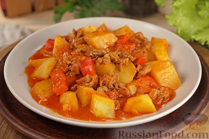 Рецепт рагу из курицы с картошкой и овощами