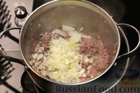 Фото приготовления рецепта: Суп с фаршем, брокколи, зелёным горошком и сливками - шаг №5