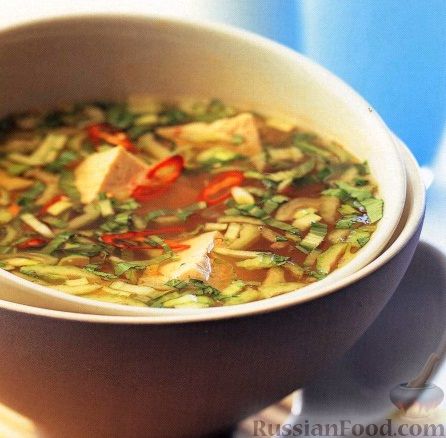 Рецепт Суп с зеленым луком и сыром