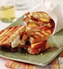 Рецепт Бутерброды горячие с ветчиной и персиками