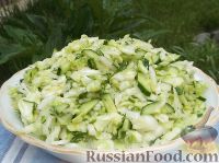 Фото к рецепту: Салат из свежей капусты с огурцами
