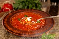 Фото приготовления рецепта: Томатный суп с булгуром и фетой - шаг №9
