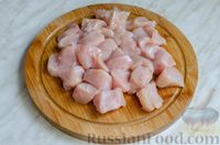 Фото приготовления рецепта: Блины из кабачков с курицей (в духовке) - шаг №8