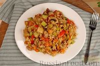 Фото приготовления рецепта: Овощное рагу с рисом, кабачками и грибами - шаг №10