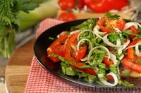 Фото приготовления рецепта: Салат с помидорами, болгарским перцем и шпинатом - шаг №9