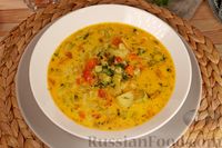 Фото приготовления рецепта: Овощной суп с кабачками, чечевицей и сливками - шаг №13