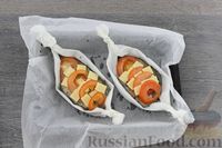 Фото приготовления рецепта: Стейк зубатки с сыром и помидорами, в духовке - шаг №8