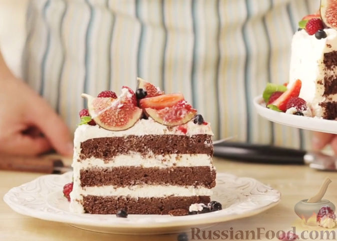 Клубнично-шоколадный торт с овсянкой