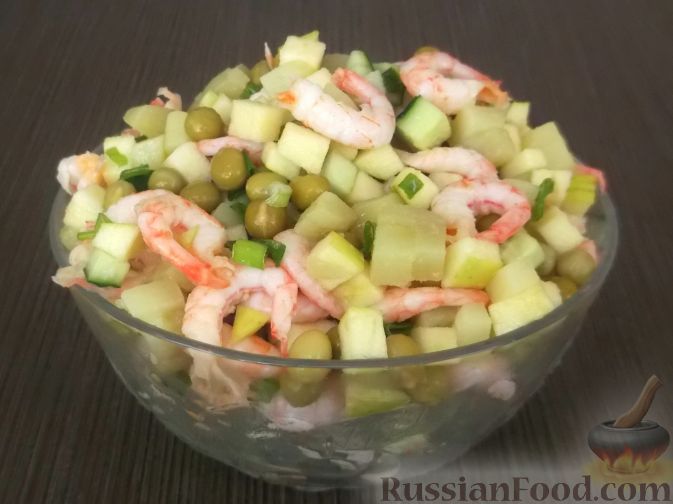 Рецепт Салат овощной с креветками