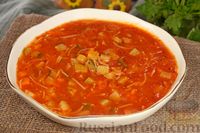 Фото к рецепту: Томатный суп с цукини и вермишелью