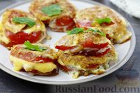 Фото к рецепту: Жареные помидоры с ветчиной и сыром