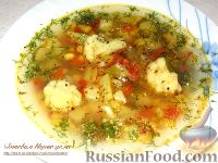 Фото приготовления рецепта: Овощной суп с кукурузой и цветной капустой - шаг №5