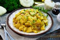 Фото к рецепту: Жареная картошка с патиссонами
