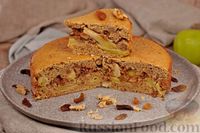 Фото приготовления рецепта: Овсяно-рисовый пирог с яблоками, орехами и изюмом, на кефире - шаг №18