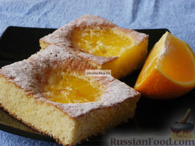 Рецепт Открытый пирог с апельсинами