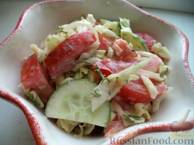Рецепт Сырный салат с овощами