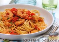 Фото к рецепту: Спагетти с креветками