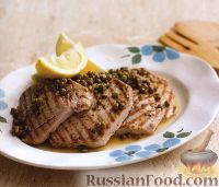 Фото к рецепту: Жареный тунец с лимонным соусом