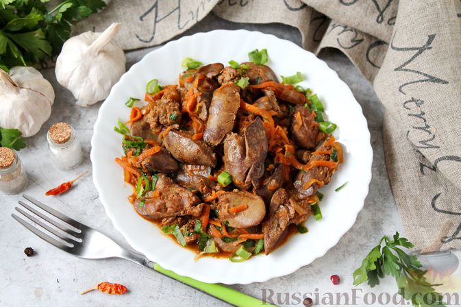 Рецепт приготовления куриной печени на сковороде с луком и морковью с соусом: подливка куриной печени