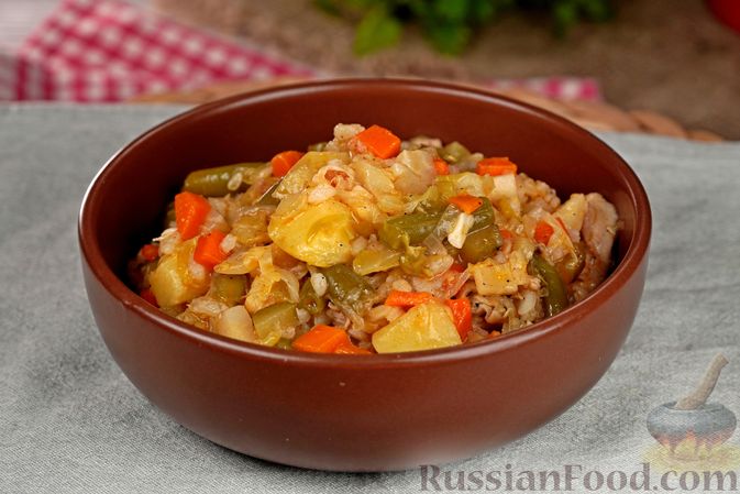 Овощное рагу с рисом рецепт с фото пошагово