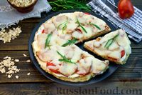 Фото к рецепту: Овсяная пицца с ветчиной и помидорами (на сковороде)