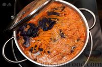 Фото приготовления рецепта: Голубцы из краснокочанной капусты с фаршем и грибами - шаг №16