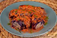 Фото приготовления рецепта: Голубцы из краснокочанной капусты с фаршем и грибами - шаг №18