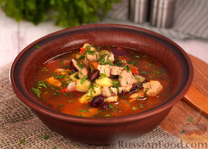 Суп из красной фасоли со свининой - пошаговый рецепт с фото на натяжныепотолкибрянск.рф