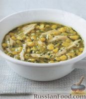 Фото к рецепту: Куриный суп с кукурузой