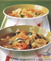 Фото к рецепту: Овощной суп с гренками