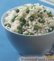 Фото к рецепту: Рис с зеленым горошком