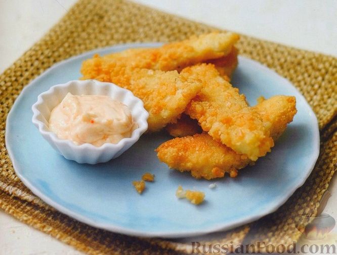 Рецепт Рыбные палочки с острым соусом