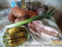 Фото приготовления рецепта: Винегрет с кальмарами и луком-пореем - шаг №1