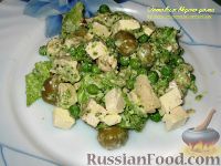 Фото приготовления рецепта: Салат с брокколи, зеленым горошком и куриным филе - шаг №5