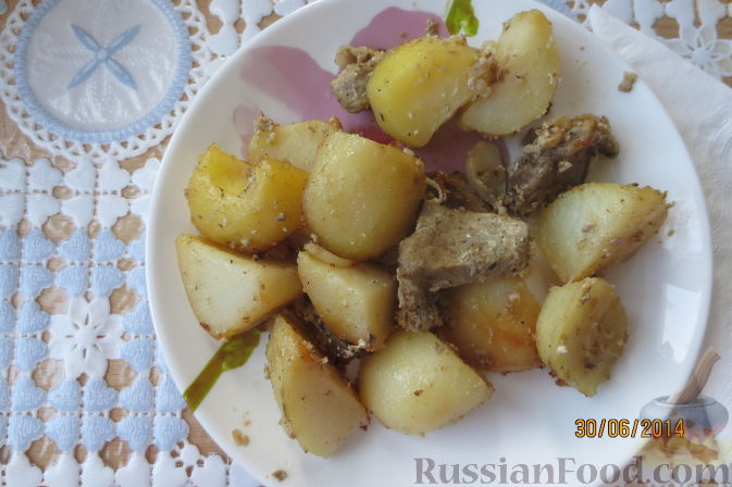 Рецепт Картофель со свининой в духовке